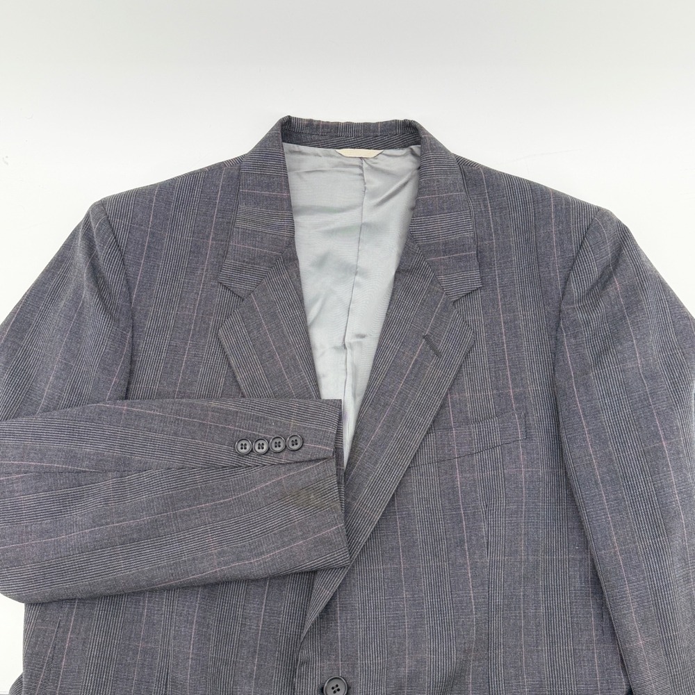 Oleg Cassini Mens Gray Pinstripe Two Button Blazer Sport Coat Jacket Size 48R